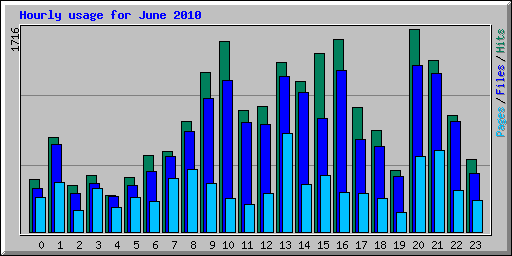 Hourly usage for June 2010